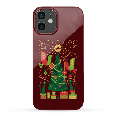 Vintage Christmas Tree Decorating Phone Case